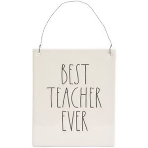 New Rae Dunn Best Teacher Ever wall plaque